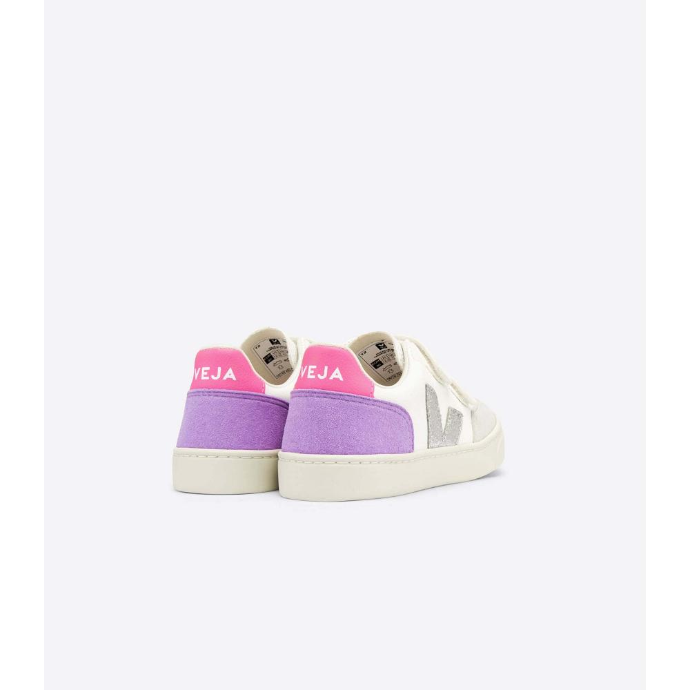 Veja V-12 CHROMEFREE Tornacipő Gyerek White/Purple | HU 880JPQ